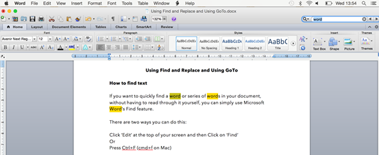 microsoft word for mac find and replace