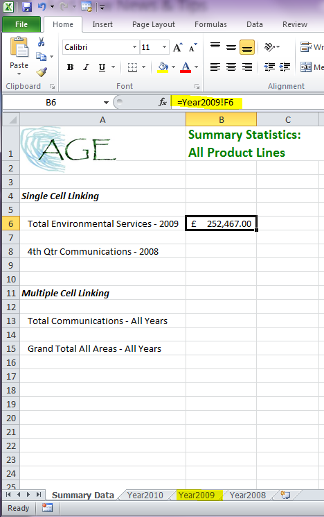 Data Linking in MS Excel - Acuity Training