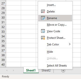 microsoft excel how to rename a worksheet acuity training