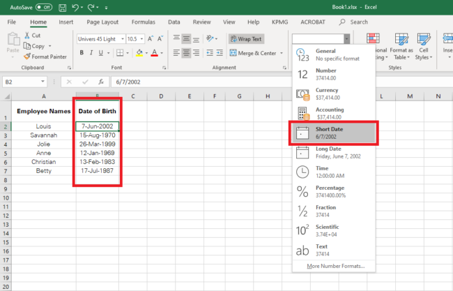 Calculate Age from Date of Birth in Excel - Acuity Training