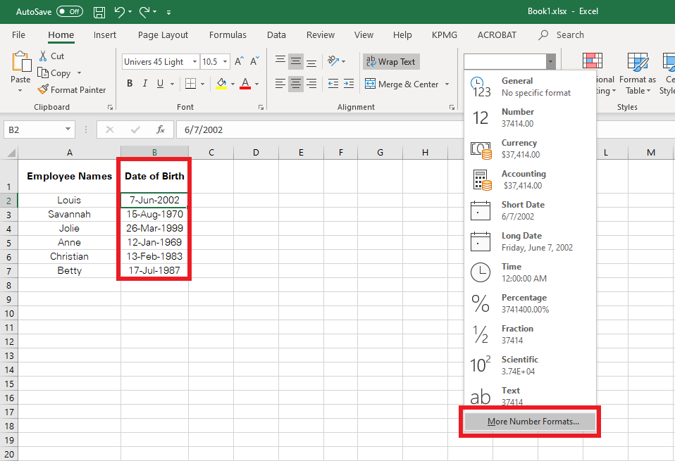 More Number Formats for different formatting styles