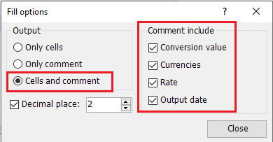 Choosing Cells and Comment