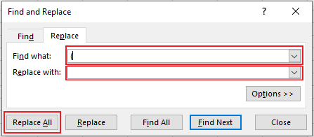 Removing unwanted parenthesis from imported data.