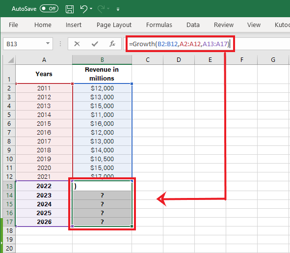 Using the GROWTH Function in Excel - Acuity Training