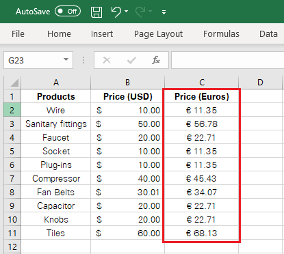 Symbols added to Currency