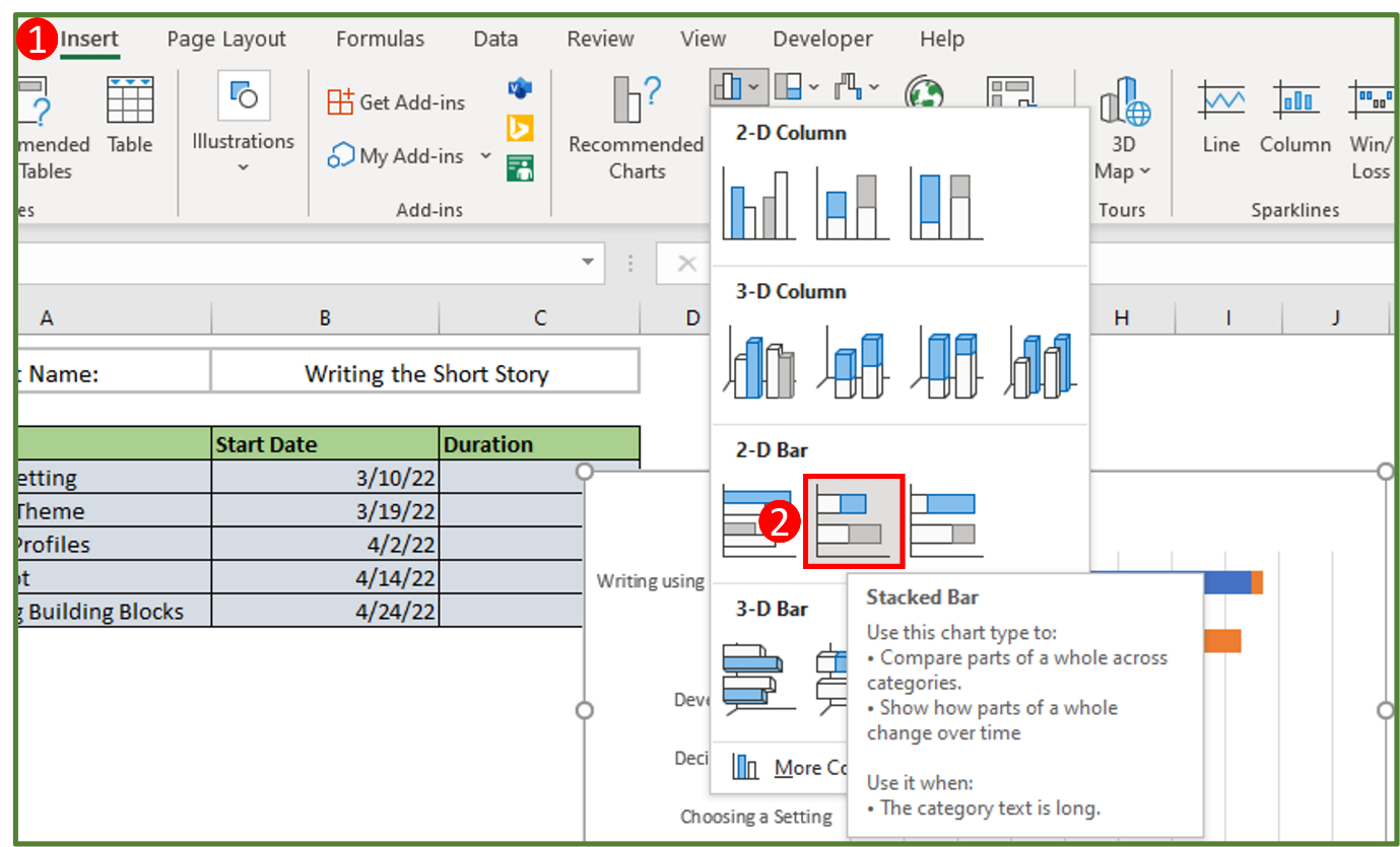 Making A Gantt Chart In Excel (Quick & Easy!) - Acuity Training