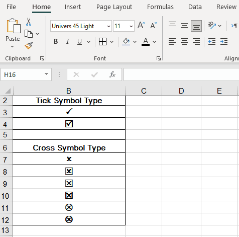 How to insert a tick or cross symbol in Microsoft Word and Excel