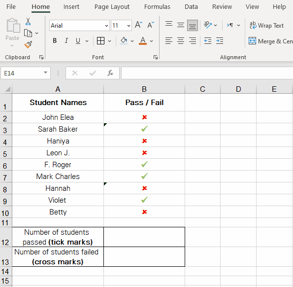 If complete show checkmark - Excel formula