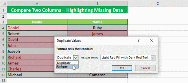 Compare Two Columns In Excel (Ultimate Guide!) - Acuity Training