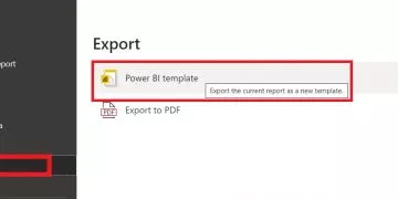 export option shown in the dialogue box