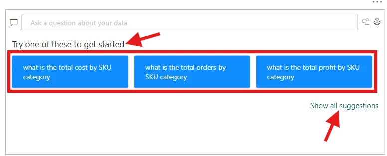 Suggested questions for the data provided