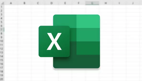 Excel logo on spreadsheet