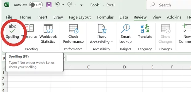 Where to find the spelling tool